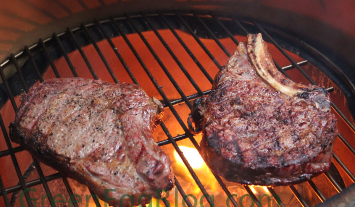 Finished Steaks on the Big Green Egg