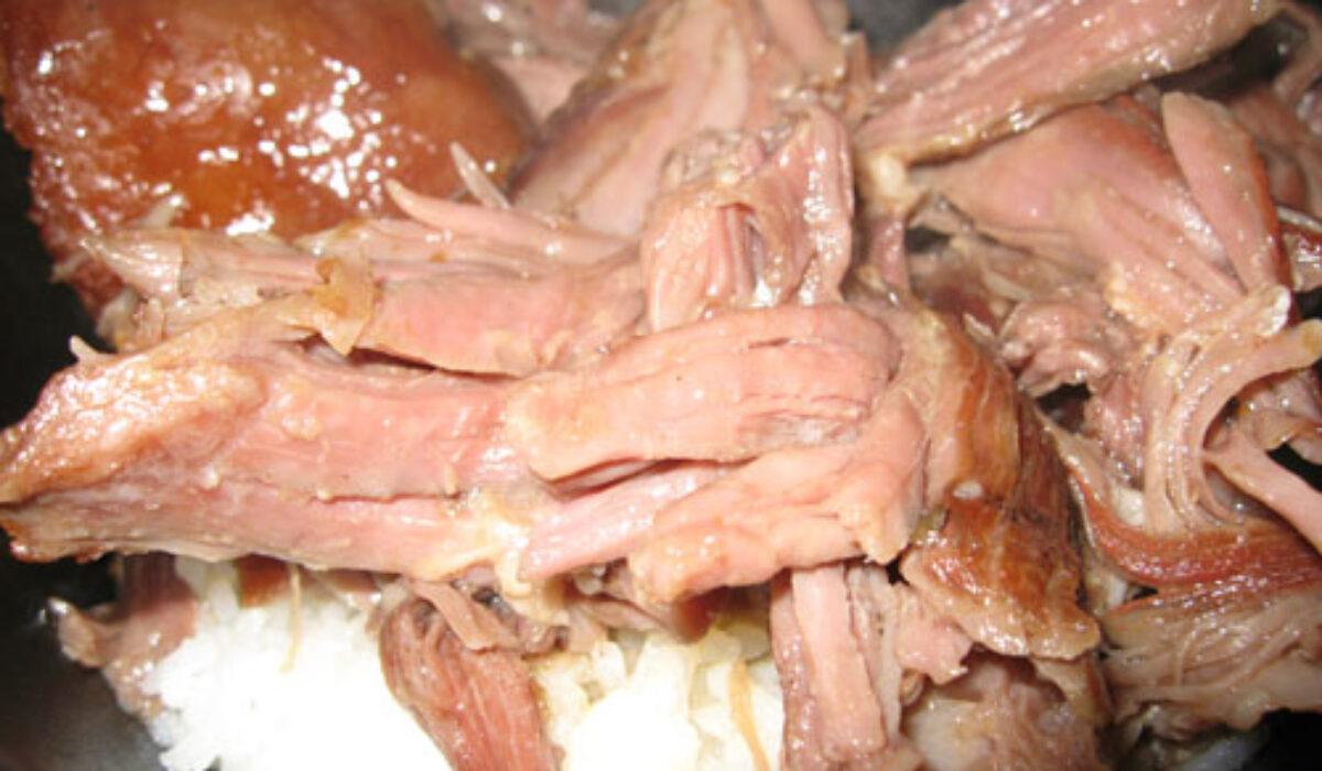 Kalua Pulled Pork over rice