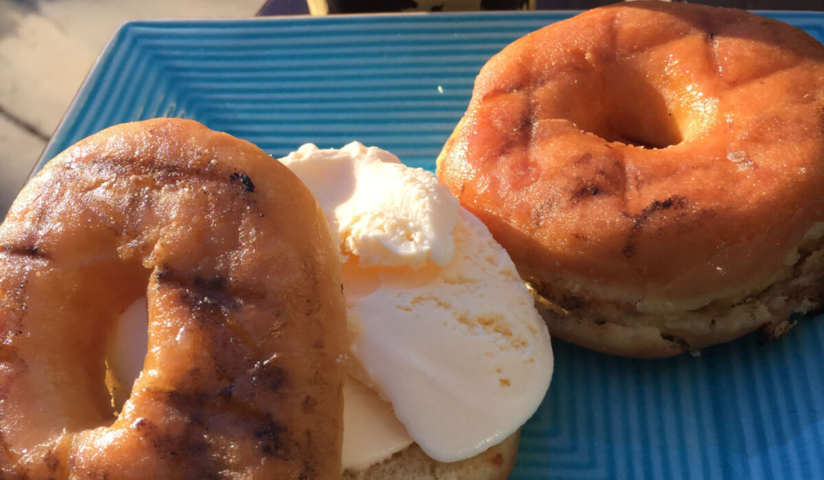 Grilled Donut Ice Cream Sandwiches