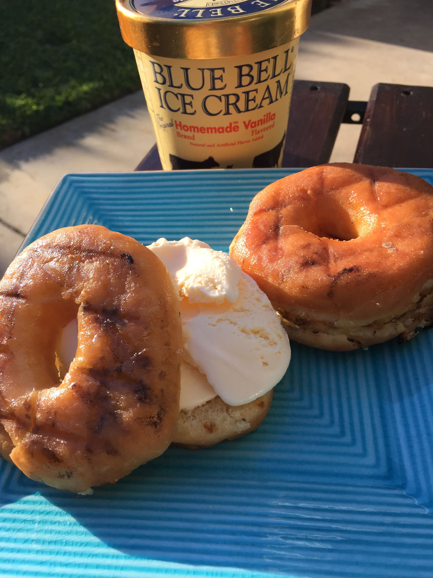 Grilled Donut Ice Cream Sandwiches