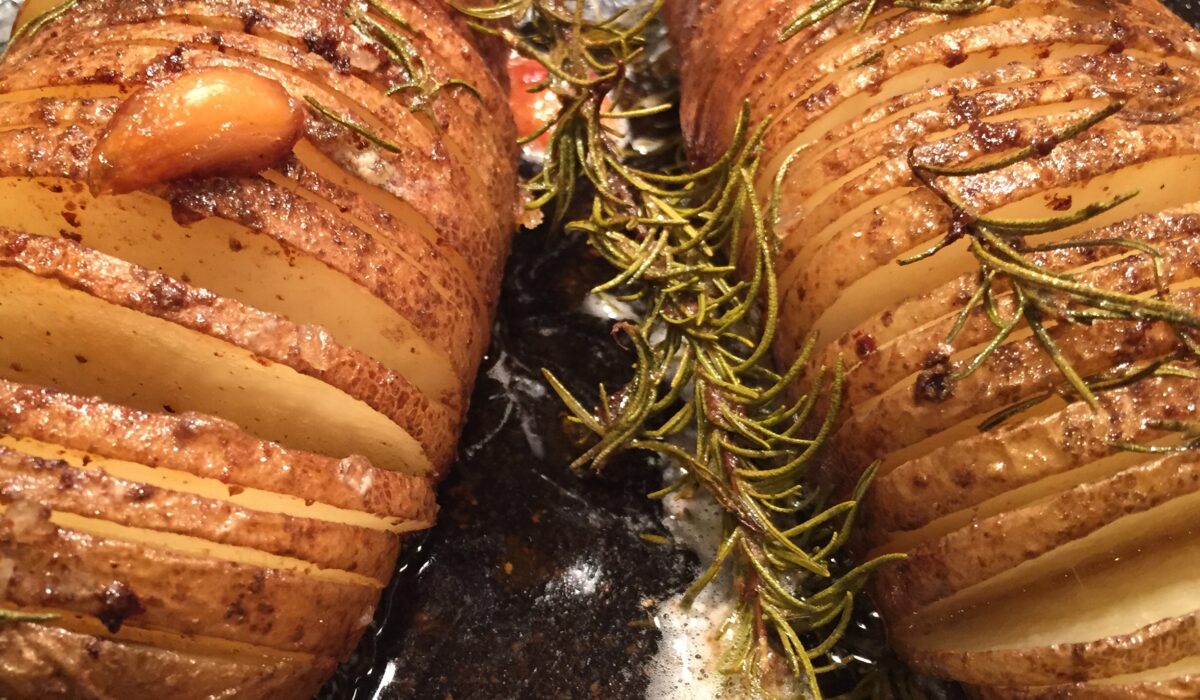 Rosemary Garlic Hasselback Potatoes